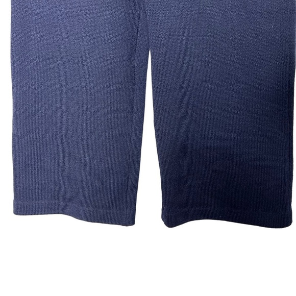 St John Basics Wool Knit Wide Leg Pants Navy Size 8 NEW - Picture 4 of 12